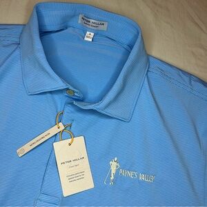 Peter Millar Light Blue Striped Polo
